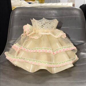 Vintage Cream and Pink Lace lamp shade